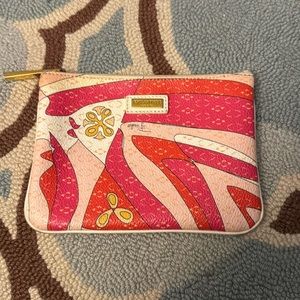 Emilio Pucci pre-loved leather multi-color wallet.